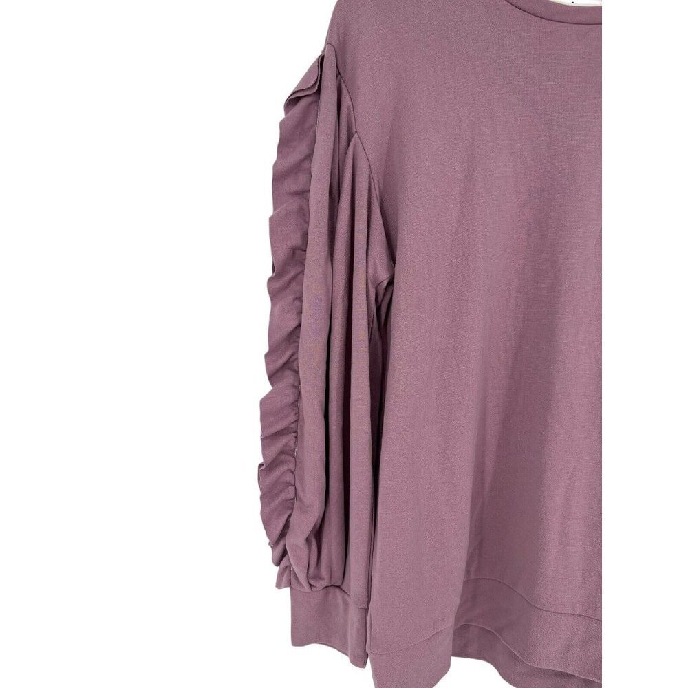 Women’s Ruffle-Sleeve Pullover Top in Mauve - Picture 15 of 16
